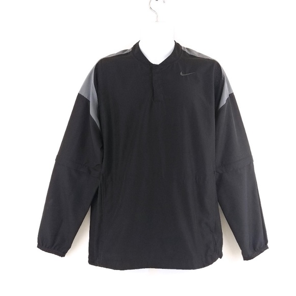 NIKE Baseball Convertible Dugout Hot Jacket Black - Picture 1 of 6